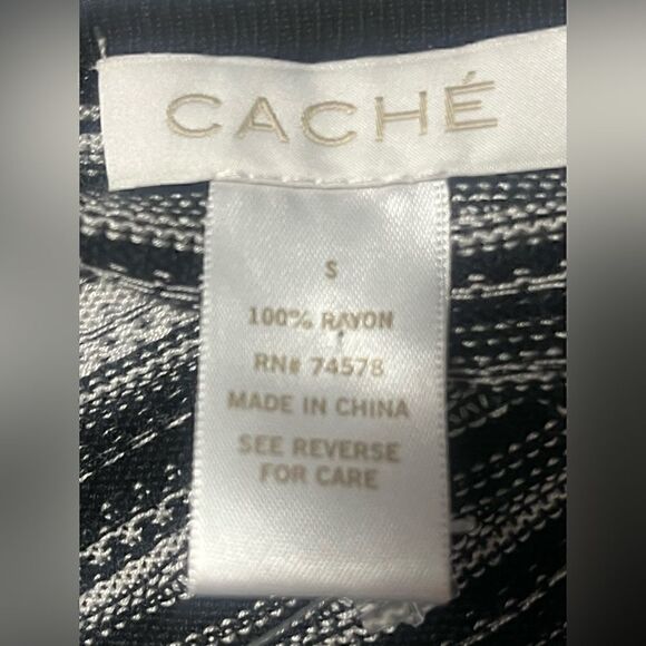 Cache Black & White Stripped Ballerina Wrap Sweater - Picture 7 of 9